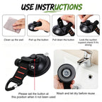 CONBOLA Suction Cups Hooks with 48-inch Adjustable Bungee Cords Set,Adjustable from 7" to 48",Car Camping Essentials Heavy Duty Tie Down Strong Power for RV Boat Window Glass Camping Trap.