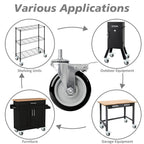 Finnhomy Swivel Caster Wheels 5 Inch Threaded Stem Casters Set of 4 Heavy Duty 1/2"-13 x 1 with Brake Polyurethane Industrial Locking Castors Wheels for Cart/Furniture 2200 Lb Smooth Casters Black