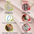 ENVYOU Surgical Steel Turquoise Huggie Hoop Earrings Set(20G*8/10/12mm)