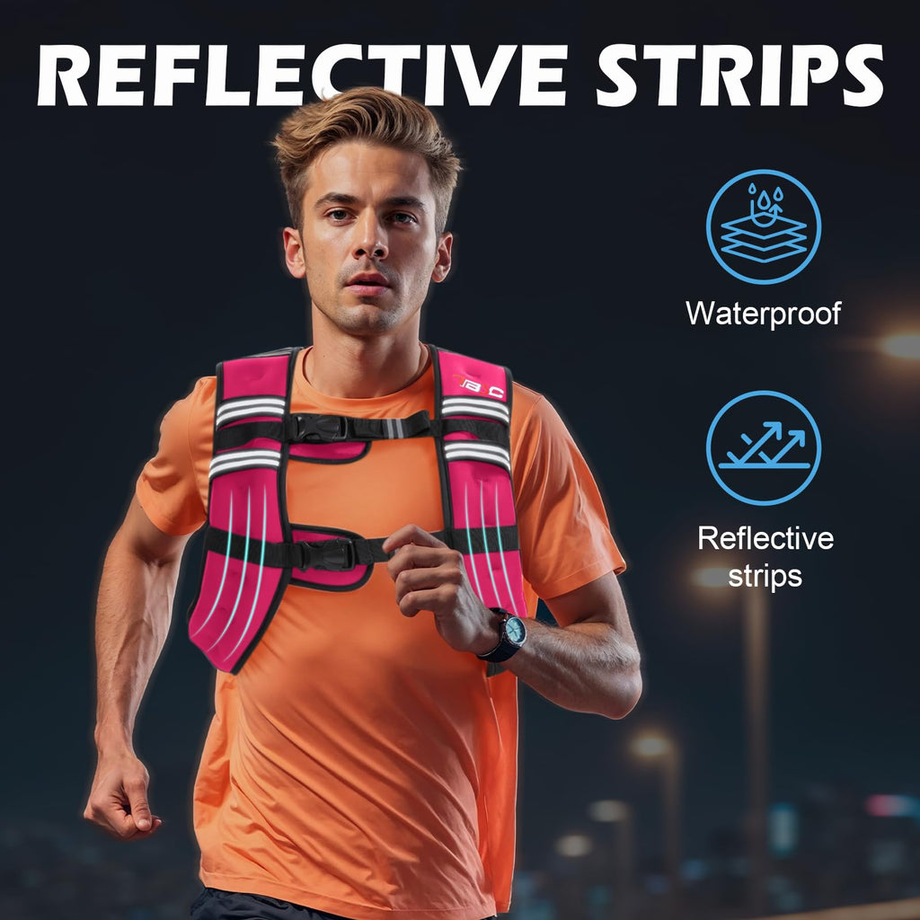 TB3C Weighted Vest 12lb with Reflective Stripe for Workout, Strength Training, Running, Fitness, Muscle Building, Weight Loss, Weightlifting