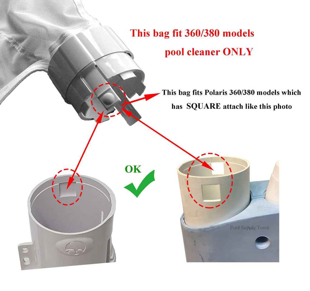 ATIE Pool Cleaner Sand and Silt Bag 9-100-1015 Replacement Fit for Zodiac Polaris 360, 380 Pool Cleaners Great for Desert Area Pools (2 Pack)