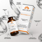 Skin Deva 20% Vitamin C Serum Anti Aging Face Serum with Hyaluronic Acid & Vitamin E – Brightening Formula for Improving Appearance of Dark Spots, Fine Lines & Wrinkles – All Skin Types, 1 fl oz