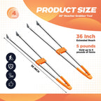 Loyim 4 Pack 36" Reacher Grabber Tool, Lightweight Litter Pick up Sticks