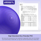 APEXUP Yoga Ball Exercise Ball, Anti Slip Stability Ball Chair, Heavy Duty Large Gym Ball for Fitness, Balance, Core Workout and Physical Therapy (S (15"~18") 45cm, Indigo)