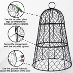 6 Pack 11.4" D x 17.7" H Garden Cloches for Plants,Rustproof Chicken Wire Cloches Flip-Top Design,Upgraded Triple Combination,Plant Protectors from Animals,Ideal for Outdoor Plant Protection