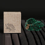 SJUENSXH Mala Bead Strand Bracelet, 108 Buddhist Prayer Beads Yoga Meditation Green Malachite Beads Necklace Women man