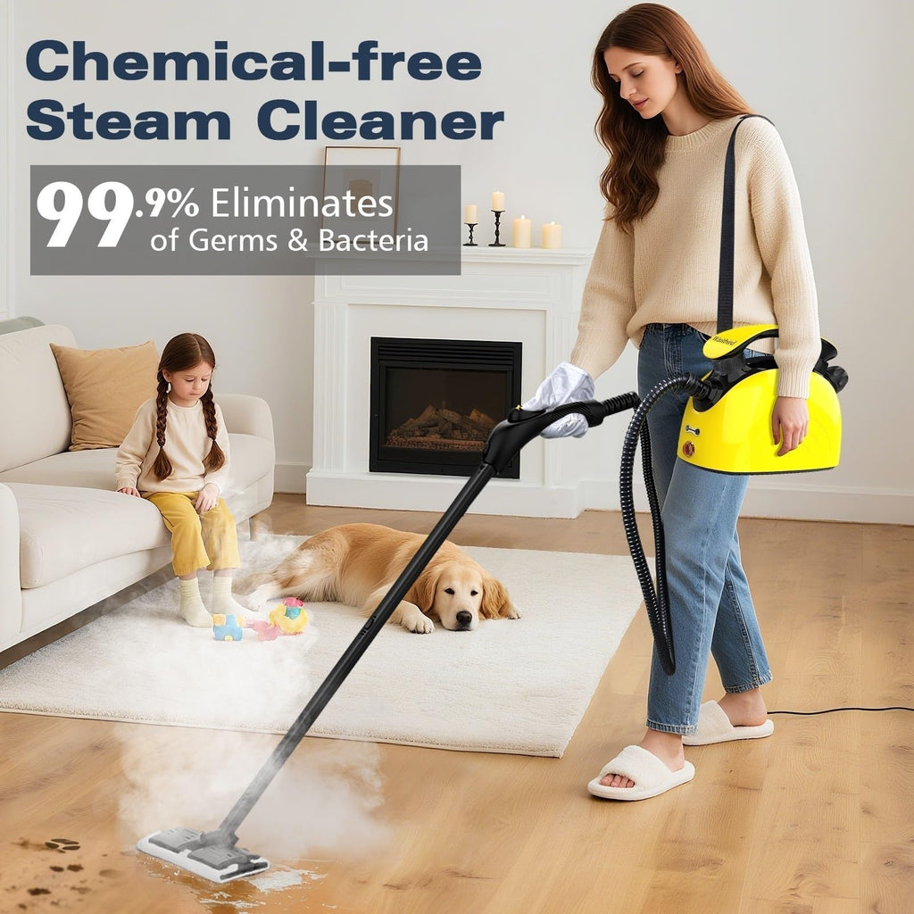 Waitbird Steam Cleaner, Steam Cleaner For Home, Handheld Steamer For Cleaning With 21 Accessories, 248 °F High Temperature, Suitable for Grout, Floor. Sofas, Upholstery, Carpets