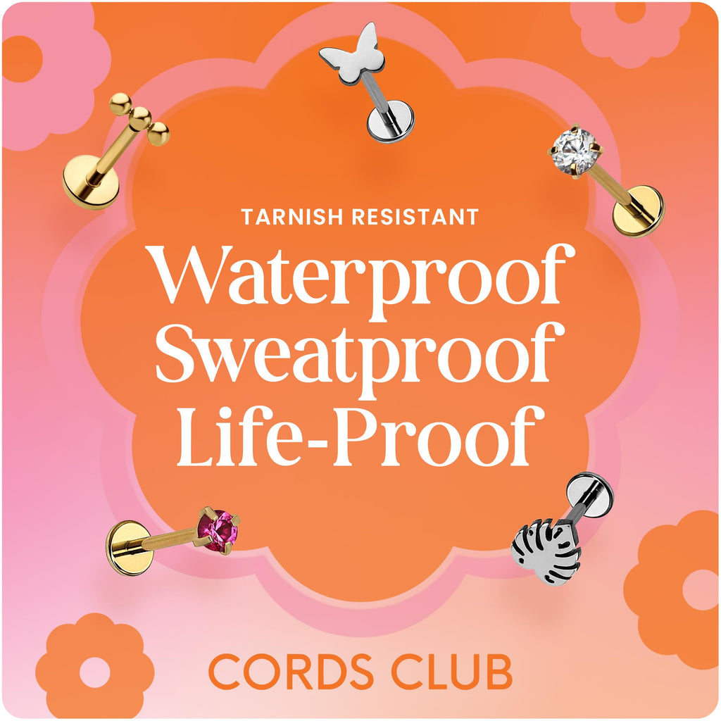 Cords Club Crystal Ear Climber Flat Back Stud- Hypoallergenic Earring