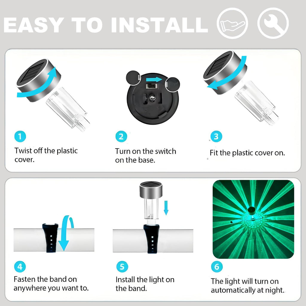 LILITUAN Solar Pool Lights for Above Ground Pools, 10 Pack Waterproof Above Ground Pool Lights, Dusk to Dawn Auto On/Off Decorative Night Lights for Frame Pool, Outdoor Railings (Colour Light)