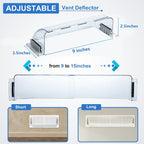 Air Vent Deflectors Adjustable Magnetic Heat and Vent Cover,9" to 15"Inches-Heavy Duty Unbreakable Plastic with Magnet Secure Design,for Vent Covers for Home Floor,Sidewall,Ceiling Registers,4 Pack