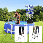 YUEWO 36" 2-Step Steel Frame Above Ground Swimming Pool Ladder with Non-Slip Plastic Steps for Entry and Exit System Swim Pools