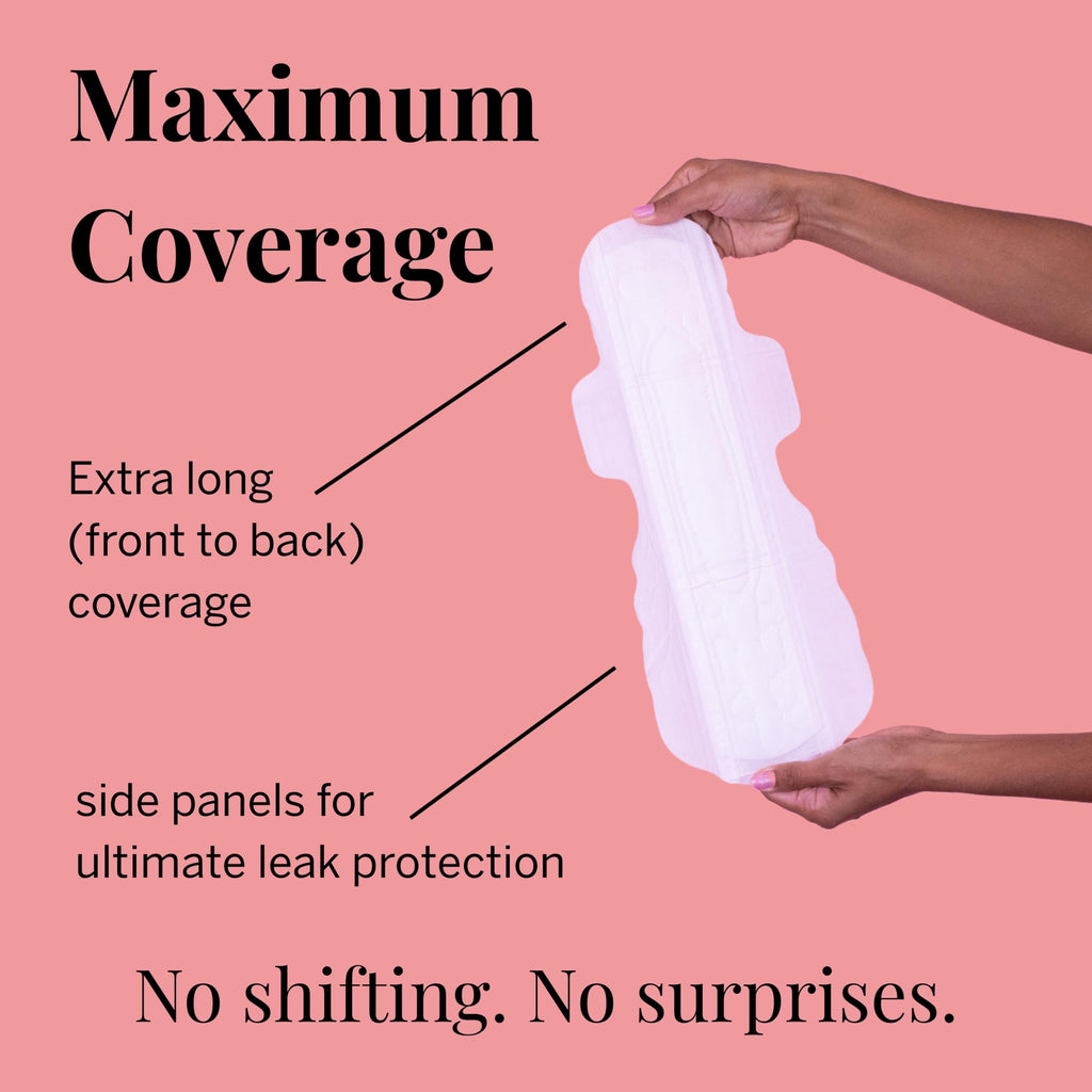 Pixie Organic Cotton Ultra-Thin Extra Long Overnight Pads for Women – Maximum Absorbency with Wings – Leak-Proof, Hypoallergenic, Unscented, Postpartum – Compostable, Biodegradable – 24 Count