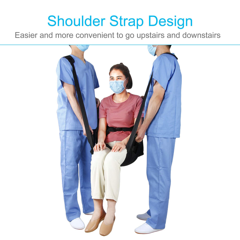 REAQER Transfer Belt Patient Lift Aid Slide Board for Lifting Seniors Wheelchair Seatbelt Stair Lifts Assist Transferring for Elderly Bariatric,Handicap Mobility Aids Equipment(8Handles +2 Straps)