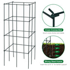 S AFSTAR 4 Pack Folding Tomato Cages, 39 Inches Tall Square Plant Support Cage for Garden Climbing Plants Flowers Fruits, Heavy Duty Tomato Vegetable Trellis