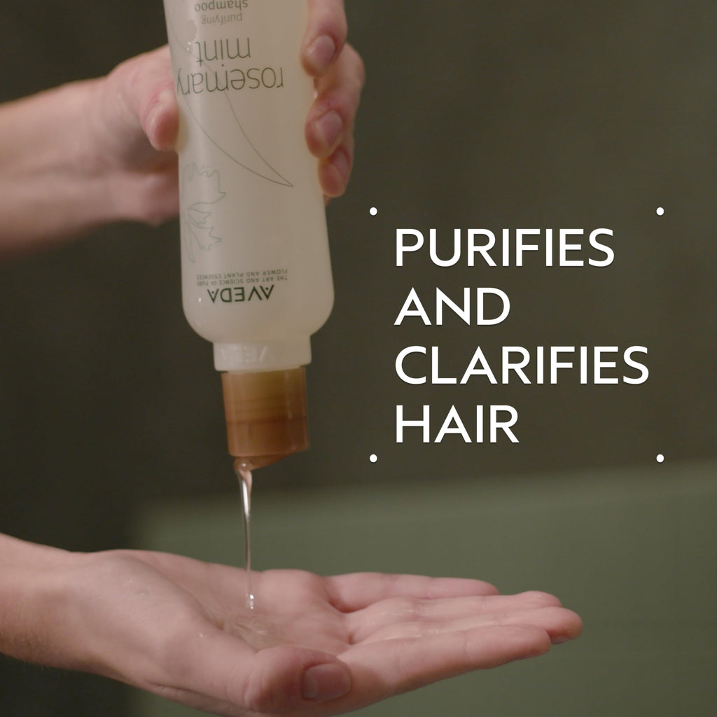 AVEDA Rosemary Mint Purifying Shampoo | Clarifying Shampoo | Gently Removes Buildup, Adds Shine | For Normal to Oily Hair, Fine to Medium Hair | Invigorating Aroma| 97% Naturally Derived*, 8.5 Fl Oz