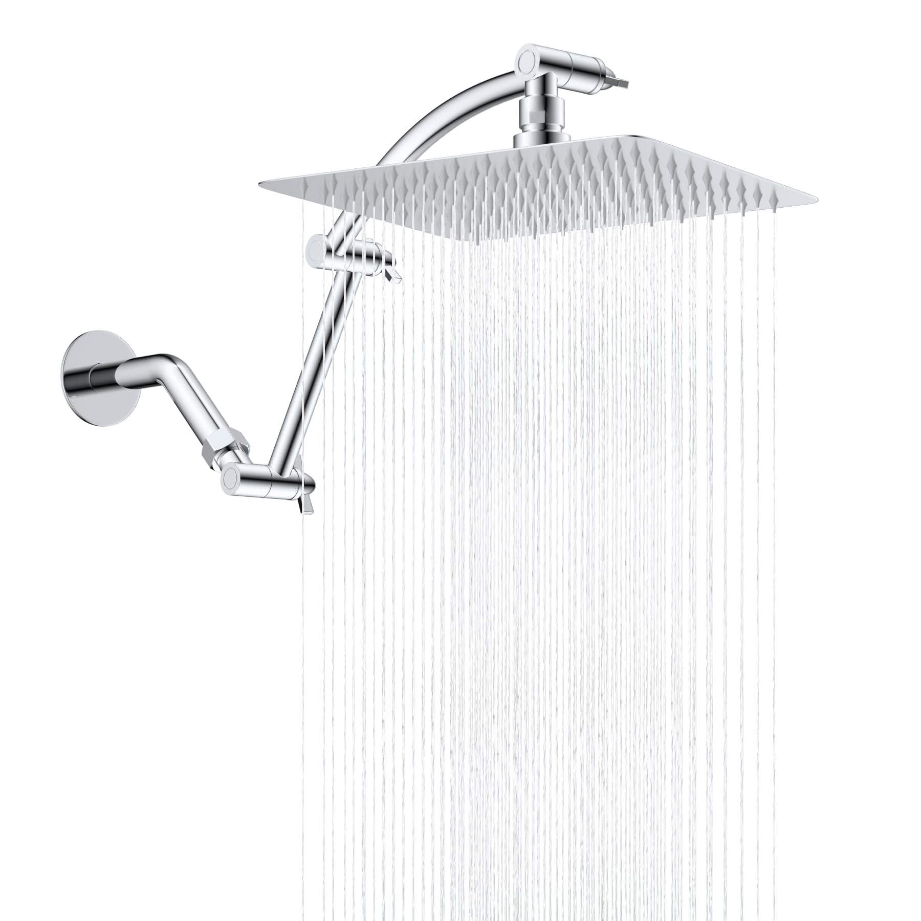 Hibbent All Metal 10'' Rain Shower Head with 16'' Extension Arm, Chrome
