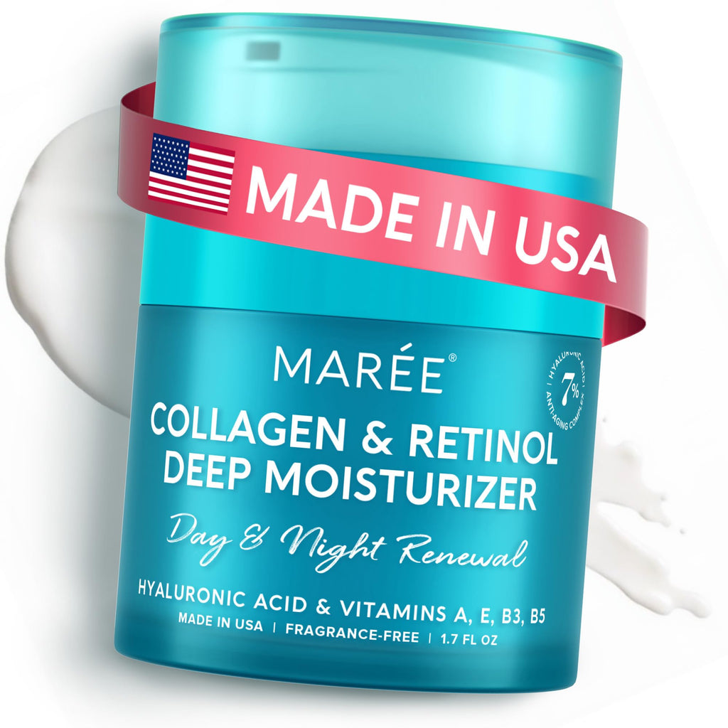 MAREE Face Moisturizer Retinol Cream for Face – Daily Wrinkle Cream for Women – Anti-Aging Face Cream – Facial Moisturizer with Collagen – Crema Hidratante Para la Cara for Skin Tightening
