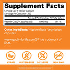 Doctor's Best Vitamin C 1000mg Supplement for Men & Women - Vegan Vitamin C Capsules as Q-C Ascorbic Acid, Immune Health Support for Adults, Non GMO, Gluten Free, Soy Free - 360 Veg Caps