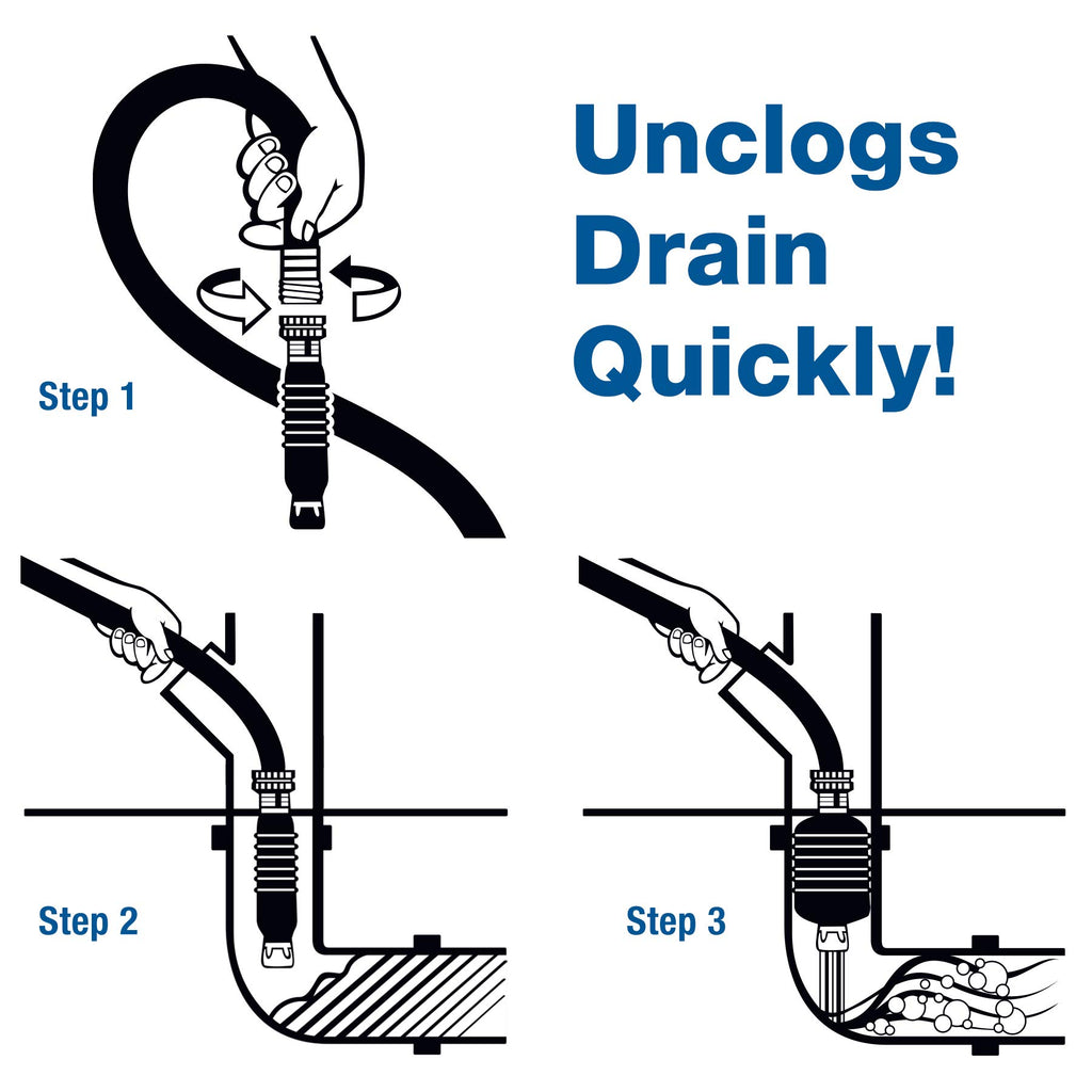 Drain King 340 All In One Easy to Use Drain Unclogging Kit, 1.5 To 3 Inch