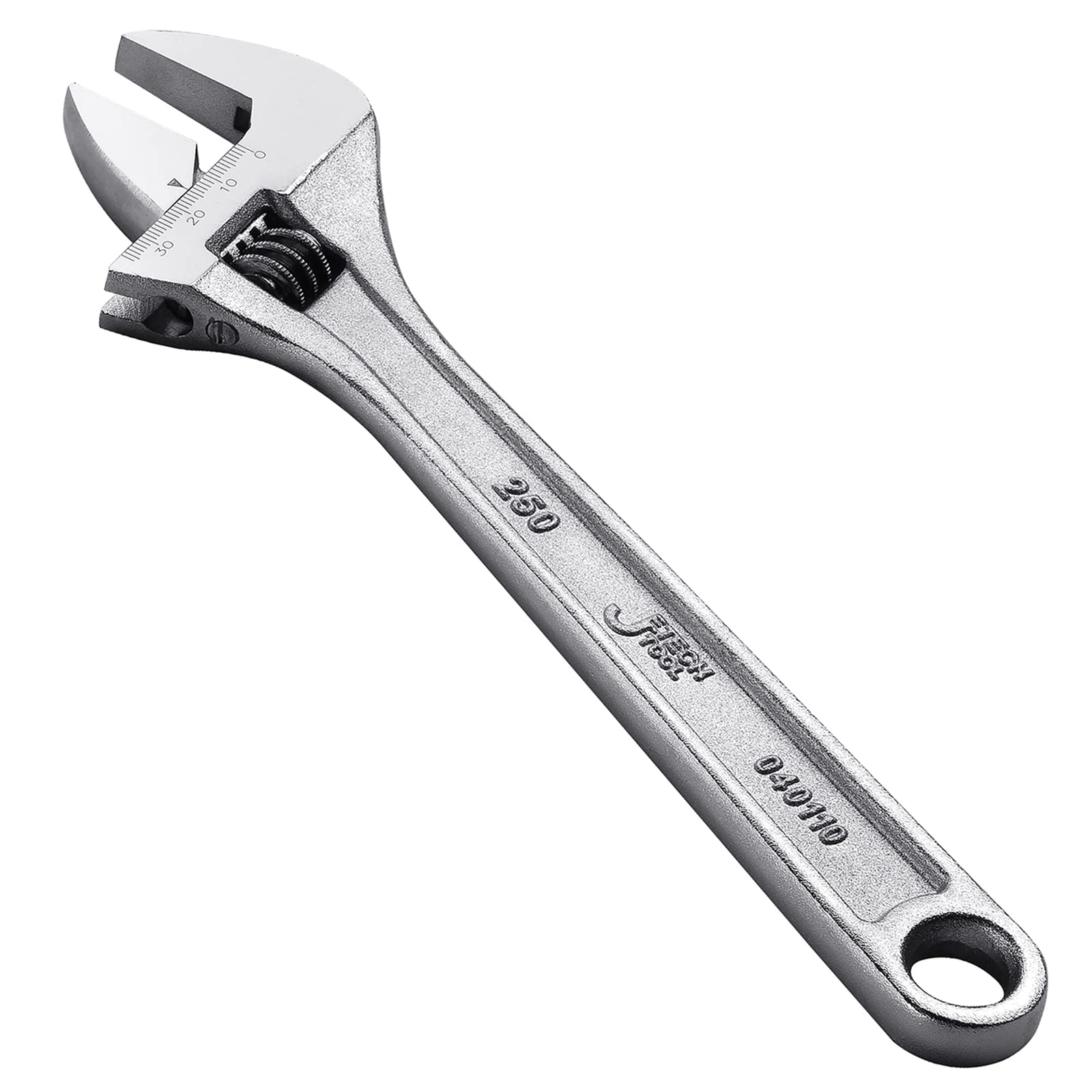 Jetech 10-Inch Adjustable Wrench - Professional Heavy Duty Chrome Vanadium Steel Shifter Spanner with Inch/Metric Scale Wide Caliber Opening