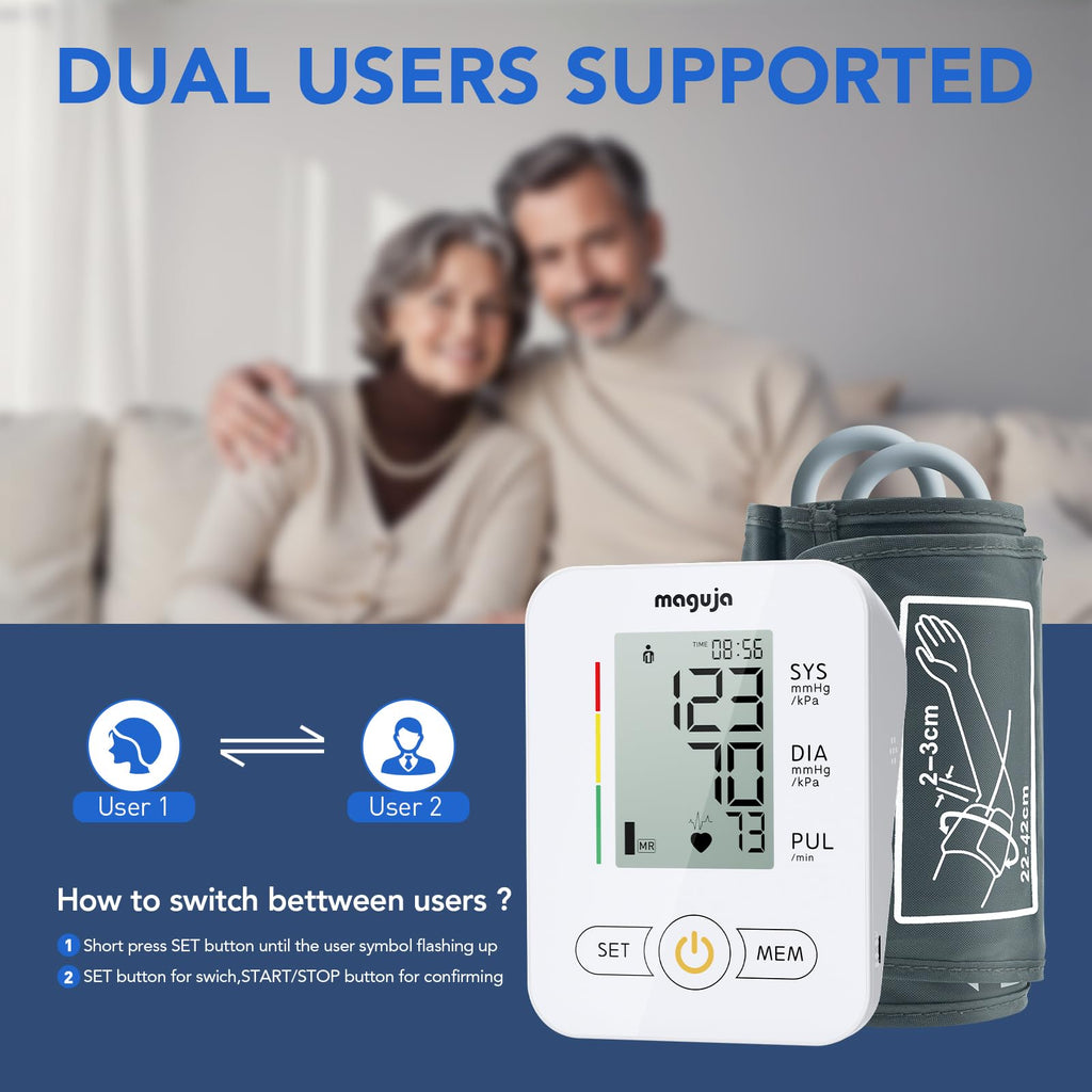 Arm Blood Pressure Monitor,maguja Blood Pressure Machine,BP Monitor Automatic Upper Arm Digital with Blood Pressure Cuff for Home Use