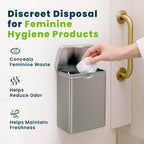Alpine Sanitary Napkin Receptacle – Wall Mounted Tampon Holder For Bathroom Provides Clean & Odor-Free Restroom for Home, Office & Public Restrooms (Stainless steel)