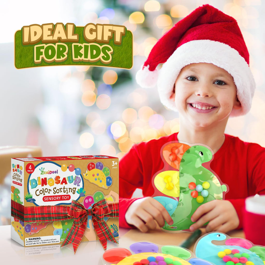 ZaxiDeel Dinosaur Sensory Toys for Toddler Kids : Easter Basket Stuffers Gift Quiet Fidget for Classroom, Montessori Preschool Learning Activities Calm Down Travel Toys for Kids Ages 3 4 5