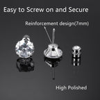 Titanium Surgical Stainless Steel CZ Stud Earrings for Women Men Silver