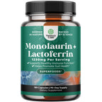 High Strength Lactoferrin & Monolaurin Supplement - Microbiome Digestive Health Immune Support Supplement - 250mg Lactoferrin and Monolaurin 1000mg Capsules - Vegetarian 180 Count (Pack of 1)