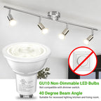 TJOY GU10 LED Bulbs, MR16 Track Light Bulbs, 4W 4000K Neutural White, 6P