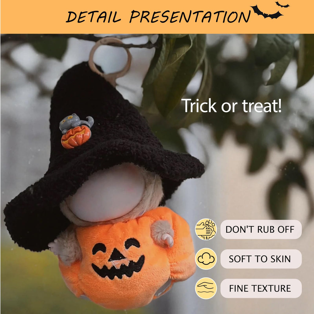 Zimomo Clothes for labubu Dolls - Cute Outfit for 6.7 Inch (17cm) 1-Piece Costume Accessory, (Doll Not Included) - Perfect for Collectors and Dress-Up (Halloween Pumpkin Set A)