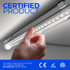 Barrina LED Shop Lights 8FT, 72W 10000LM 5000K, Daylight White, T8 LED Garage Lights, V Shape Clear Cover, High Output Tube, Linkable 8 Foot LED Strip Light for Workshop, Warehouse with Plug, 10 Packs