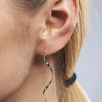 Spiral Threader Earrings, 18G Stainless Steel Drop Dangle Handmade Twisted Linear Curved Dangling Minimal Earrings (SILVER&BLACK&GOLD&RAINBOW&ROSEGOLD)