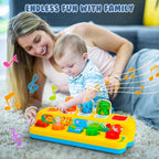Interactive Pop up Animal Toys with Music & Light, Montessori Cause and Effect Toys for 1 Year Old Boy Girl Early Learning Musical Baby Toy 9-12-18 Months STEM Toddler Toy Age 1-2 Gift for Infant