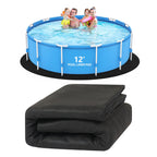 VINGLI 12 FT Pool Pad for Above Ground Pool, Upgraded Extra Thick Swimming Pool Liner Pad 12 FT Round, Prevent Punctures Weed Barrier, Under Pool Mat Pool Protection, Black