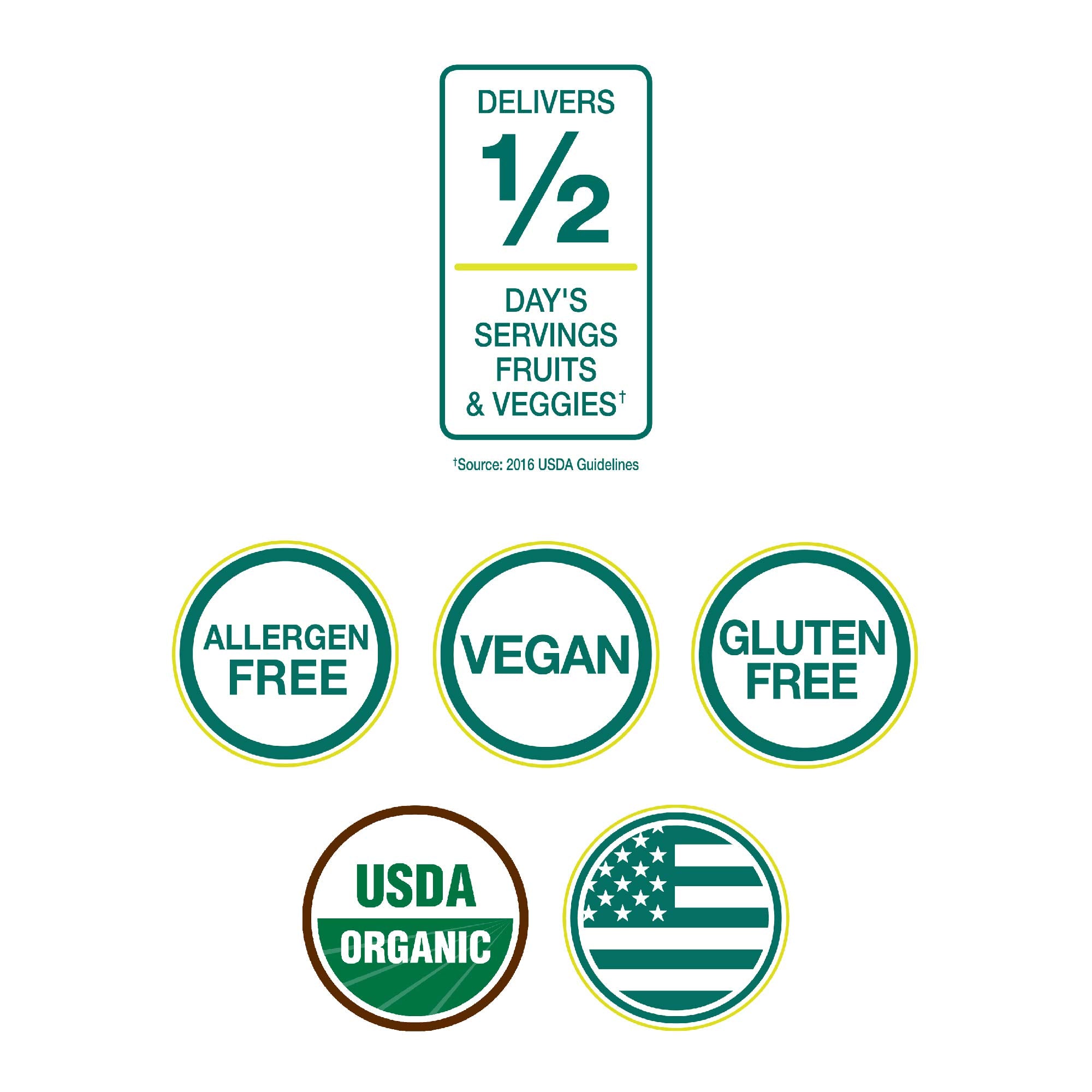 Green Superfood Shot, Organic Fruits, Root Vegetables, Kale & More, 2oz Daily Green Drink to Take on The Go, Smoothie Juice Cleanse, Vegan, Gluten-Free (6 Pack)