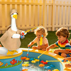 Terreva Fishing Porch Goose Outfits, Fisherman Costume for 23 Inch Plastic/Cement Goose, Goose Sculpture Clothes for Summer Yard Patio Party Decoration(Fishing Enthusiast 1)