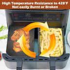 2Pcs Silicone Air Fryer Liners for Ninja Foodi Dual DZ201, Non-Stick Air Fryer Basket Accessories, Reusable Liners Fits 8 QT
