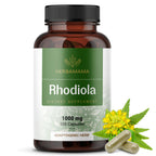 HERBAMAMA Rhodiola Rosea Supplement – Rhodiola Rosea Capsules for Stress Relief & Mental Focus Support* – 100 Vegan Capsules (50 Servings)