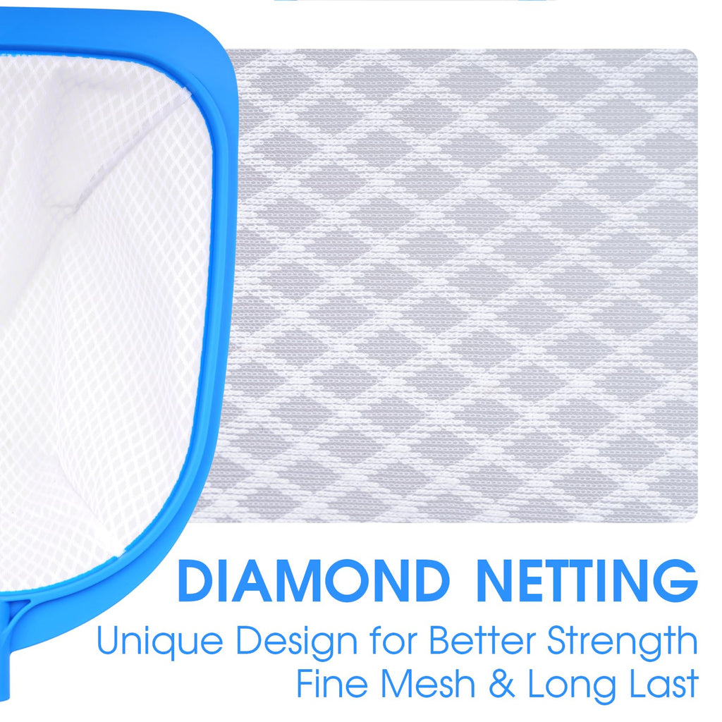 TidyMister 62'' Long Hot Tub Skimmer for Spa, Handy Pool Skimmer Net with Ultra Fine Diamond Netting Mesh for Small Pools, Hanging Hole Easy to Store