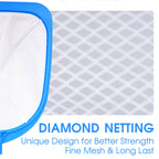 TidyMister 62'' Long Hot Tub Skimmer for Spa, Handy Pool Skimmer Net with Ultra Fine Diamond Netting Mesh for Small Pools, Hanging Hole Easy to Store