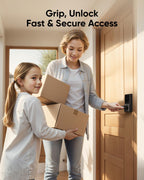 eufy Security Smart Lock C33, Keypad Door Lock with Handle, Fingerprint Door Knob, Keyless Entry Door Lock for Front Door and Bedrooms, Electronic Deadbolt, Wi-Fi, App Control, IP53 Waterproof, Black