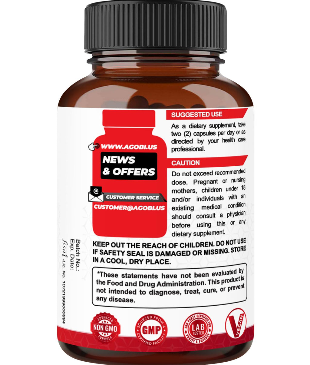 agobi Saw Palmetto Supplement with Nettle Leaf & Pumpkin - Support for Restful Mood, Hair Health, Immune System & Energy Production - 240 Veggie Capsules for 4-Month Suppply
