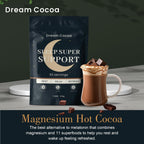 Magnesium Hot Cocoa – Melatonin-Free Natural Sleep Aid Hot Chocolate for Adults with Reishi Mushroom, L-Theanine & Zinc Glycinate – Relaxation & Restful Sleep Support Mushroom Coffee, 30 Servings
