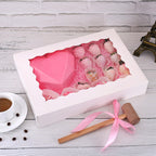 Tcoivs 20-Pack Bakery Boxes 14" x 10" x 2.5", Cookie Boxes, Auto-Popup Treat Boxes with Window for Donuts, Pies, Cakes, Muffins, and Pastries (White)