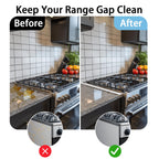 Stainless Steel Stove Counter Gap Cover (2 Pack, White), Stove Gap Guard, Stove Gap Filler for Kitchen, Range Trim Kit, Heat Resistant with Easy Clean, Adjustable Length 13.8” to 27.5”