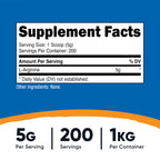 Nutricost L-Arginine Powder 1KG - Pure L-Arginine, 5g Per Serving