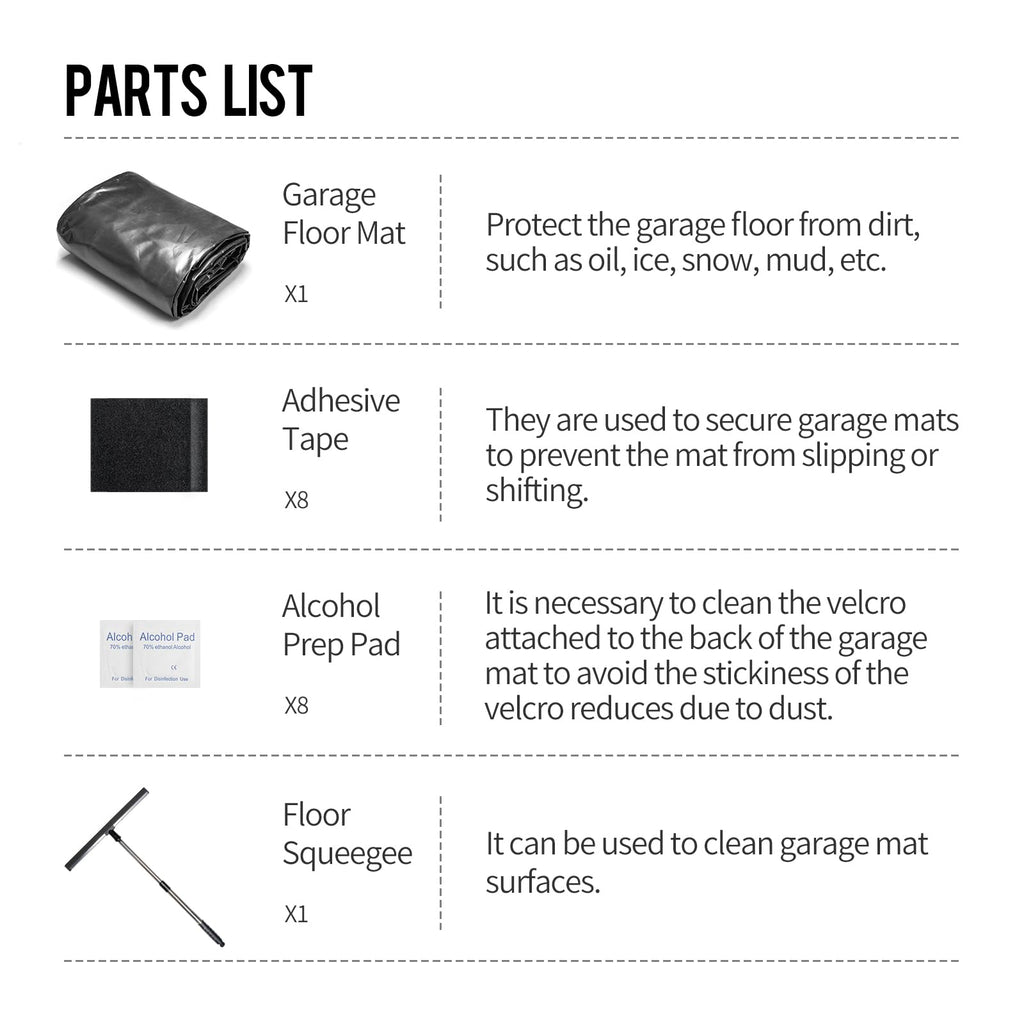 WELKIN Containment Mat, 7'9" x 18', Heavy-Duty Garage Floor Mat