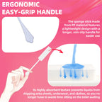 (40-Pack) Calvana White Drip Sticks for Females, Drip Stick Absorbing Sponge, Awkward Essentials, Soft and Comfortable Design, Long Handle Easy Grip, Individually Packaged