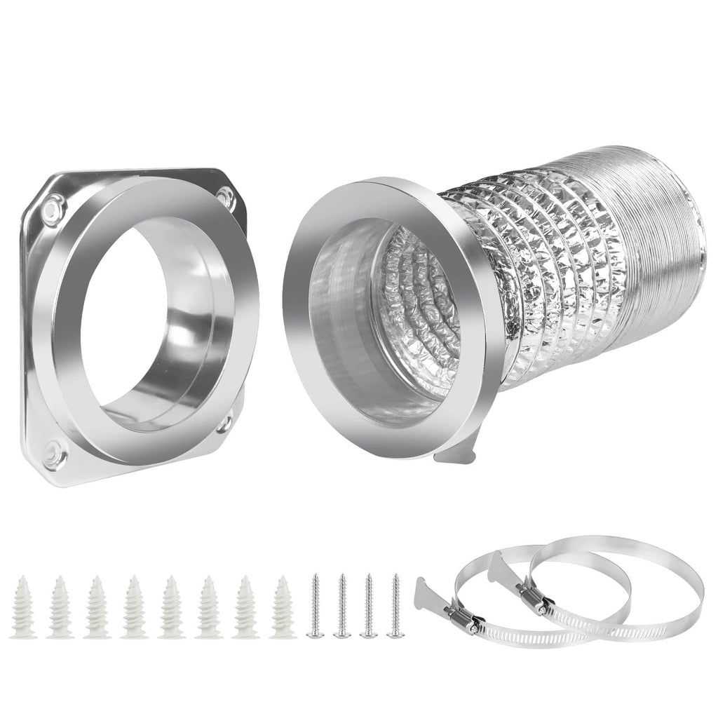 DVC-180 Magnetic Dryer Vent Coupling Connector Kit Easy to Clean Quick Connector Including a 3.3ft 4" Duct and two Clamps